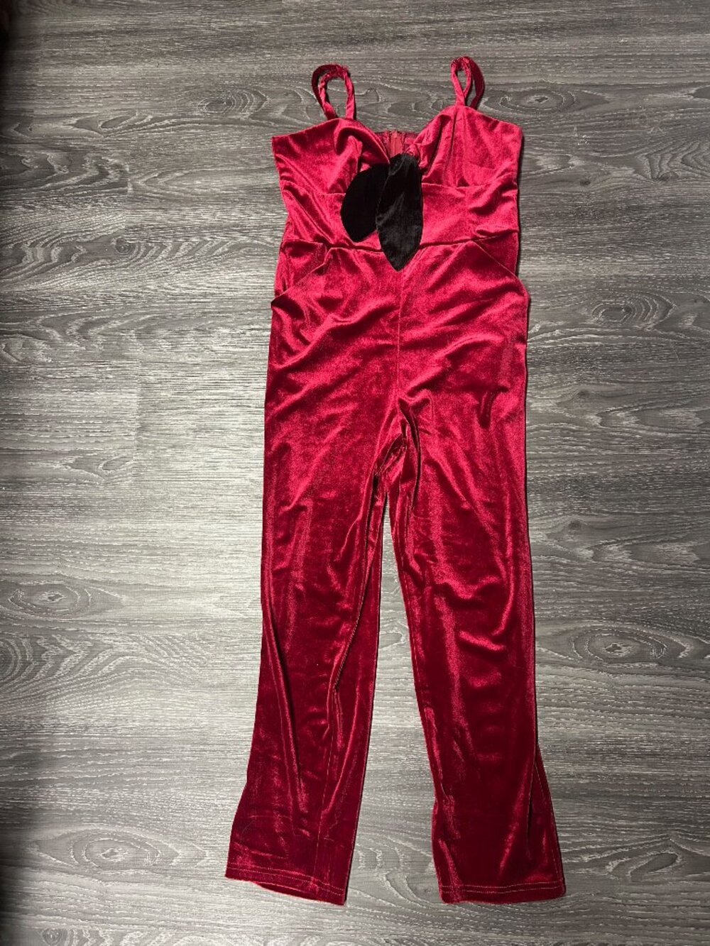 Unique Vintage Cropped Velvet Jumpsuit